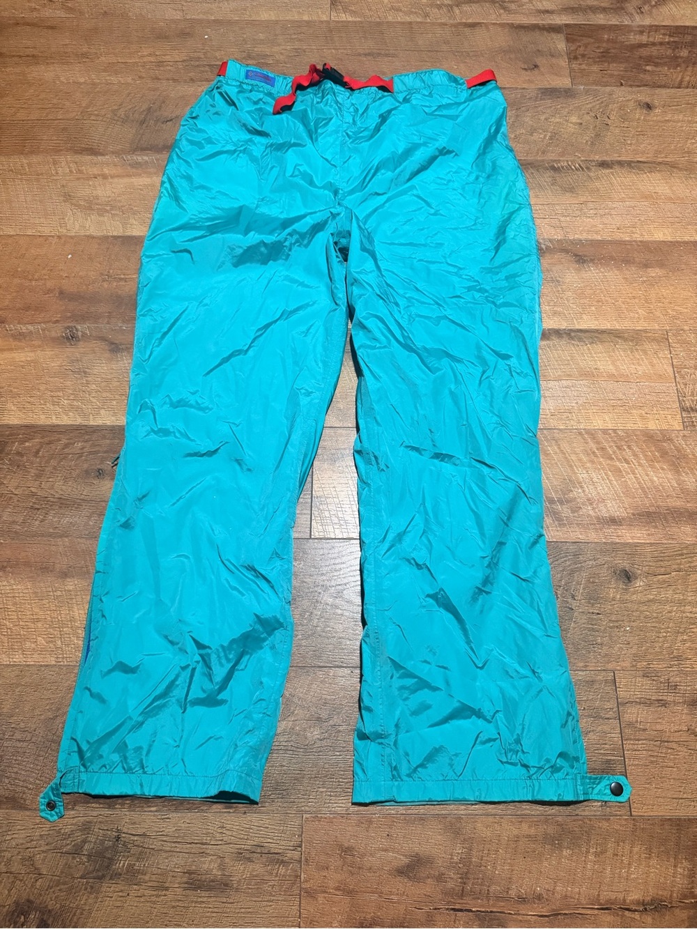 Vintage Columbia Pants Unisex L‎ Teal Inseam 31" Windbreaker Jogger Activewear